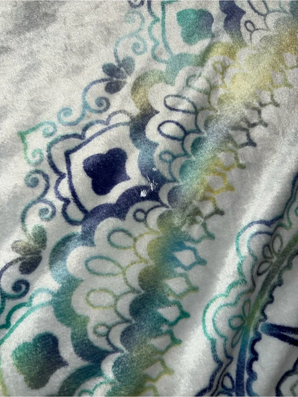 Teal and Blue Mandala Compass Throw Blanket